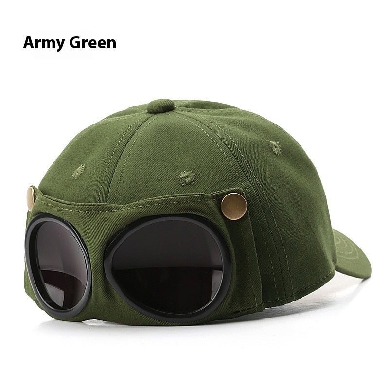 Pilot Hat Personalized Peaked Cap Sunglasses Sunshade