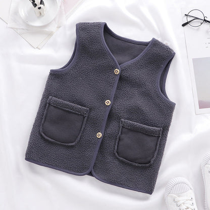 Padded Upper Cardigan To Keep Warm Children's Vest