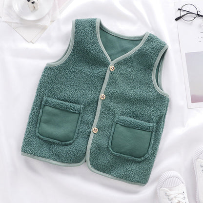 Padded Upper Cardigan To Keep Warm Children's Vest