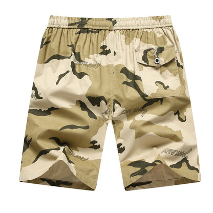 Mens Loose Multi-Pocket Cargo Shorts In Pure Cotton