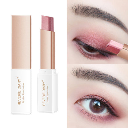 Lazy Eyeshadow Stick: Gradient Shimmer, Double Color, Waterproof