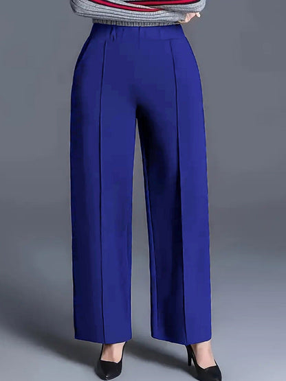 Women's Four-Season Solid-Color Loose-Fit Slimming Casual Trousers