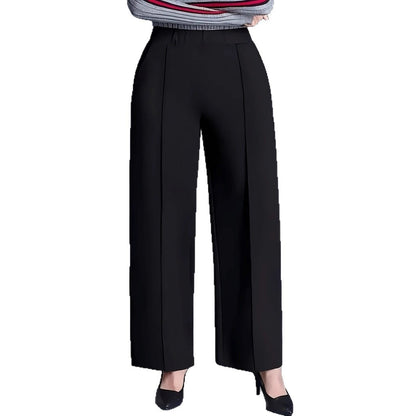 Women's Four-Season Solid-Color Loose-Fit Slimming Casual Trousers