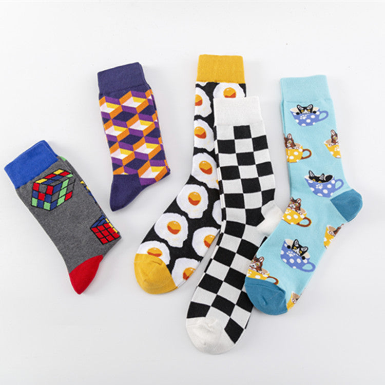 Trendy Mid-calf Length Socks Plus Size Men