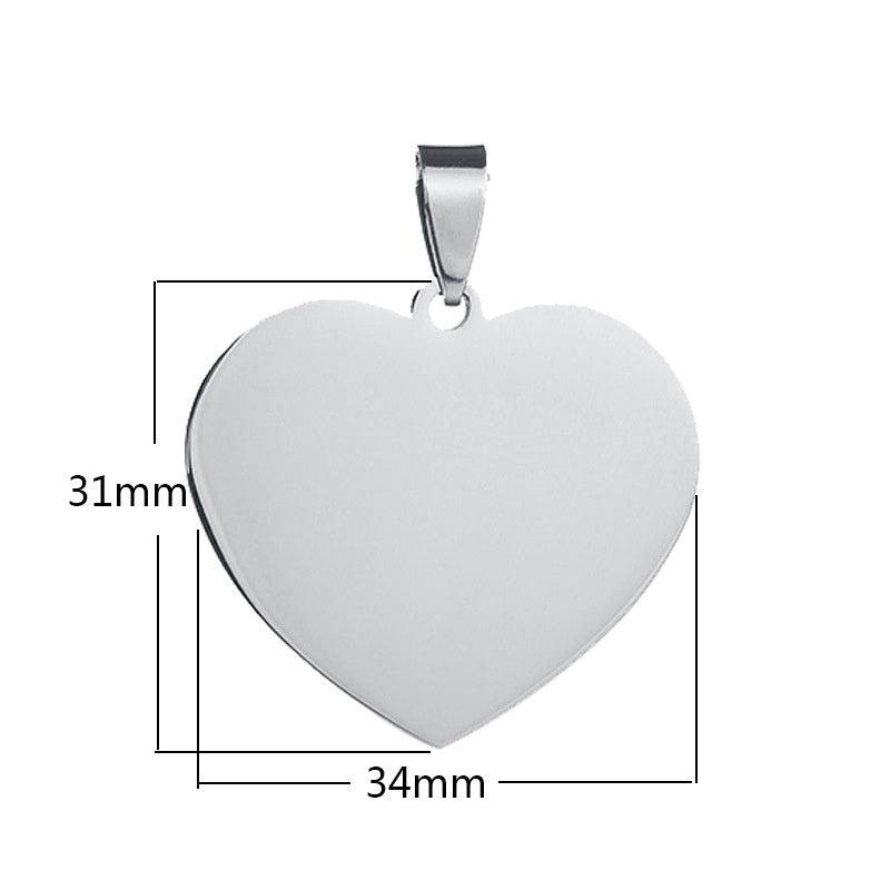 Unisex Stainless Steel Heart Pendant Necklace