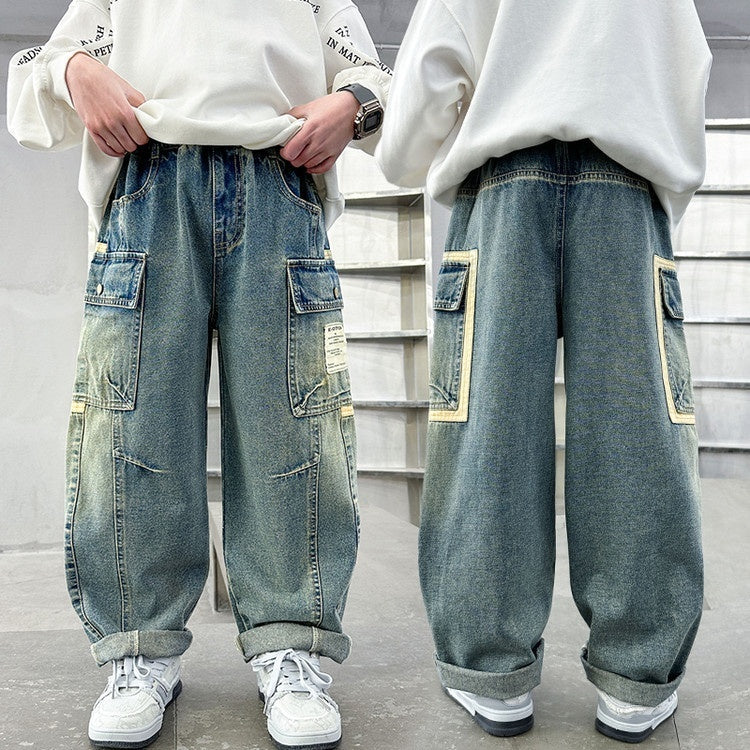 Children's Wear Boys Spring Clothing Pants Straight