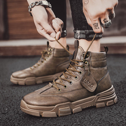 Fashionable Men High Top Tooling Boots