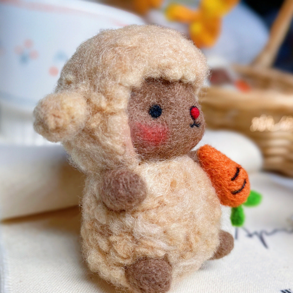 Felt Needle-poking Craft Kit DIY Cloud And Little Sheep Keychain