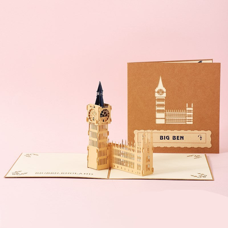 3D Sakura Kissing Lover Greeting Card