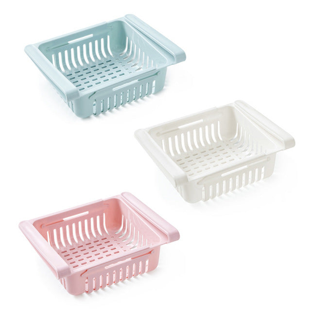 Stretchable Multifunction Refrigerator Storage Basket