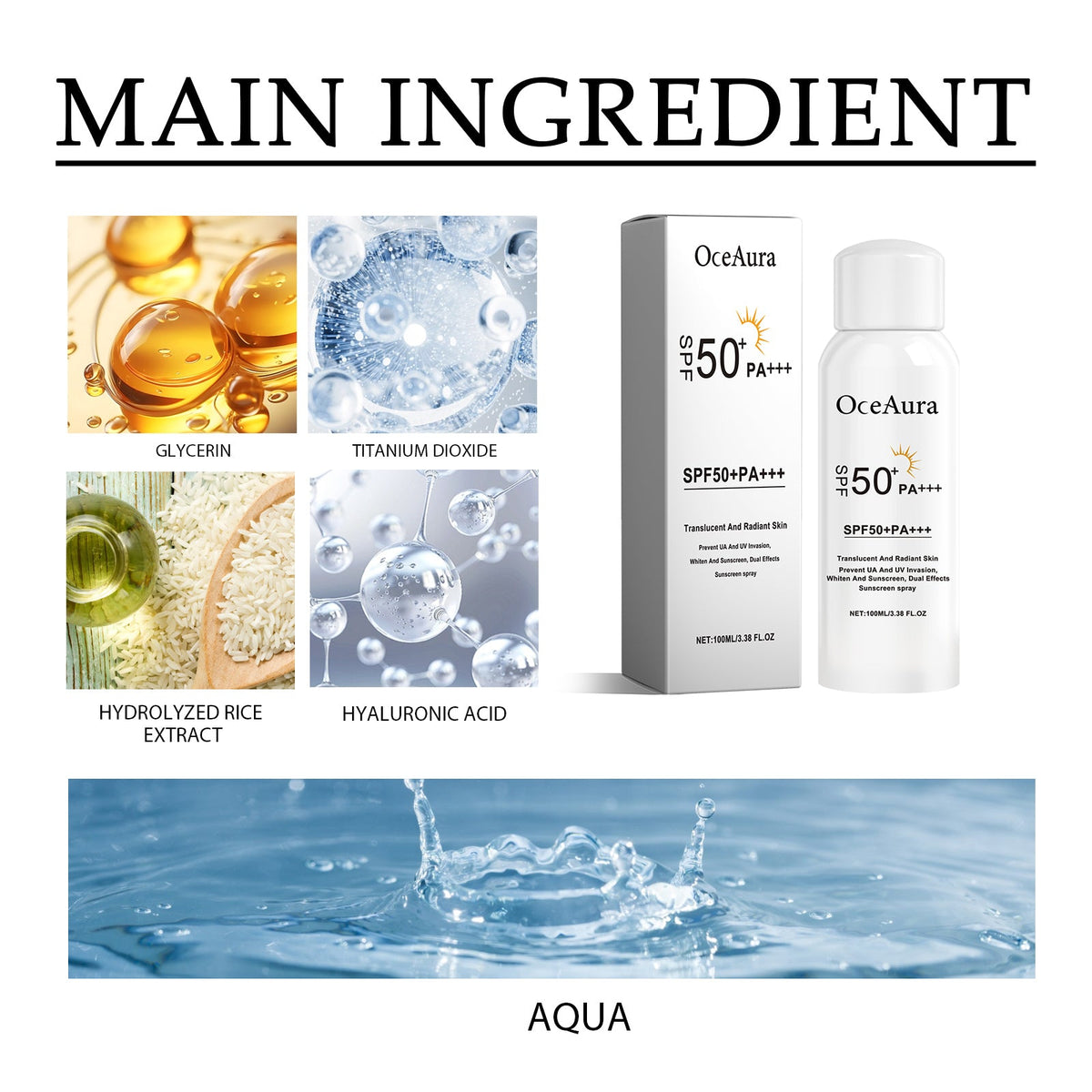 Sunscreen Spray, Moisturizing And Refreshing Protective Spray For Outdoor Uv Protection