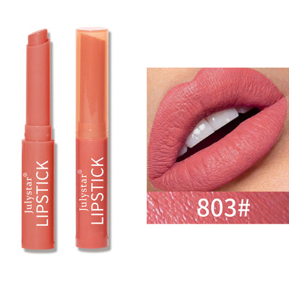 Durable Waterproof Non Stick Cup Genuine Six Color Lipstick Matte Velvet Foggy Lipstick