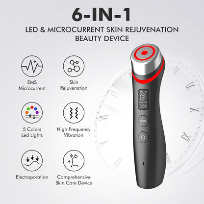Microcurrent vibration massager red blue light water light pore beauty device