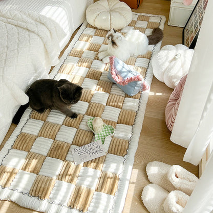 Autumn and winter plush bedside mat anti-skid chenille Mantou mat bedroom tatami sleeping carpet