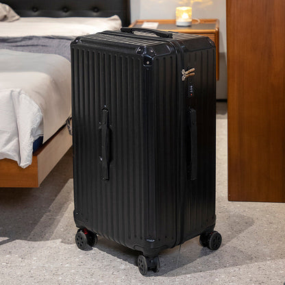 Black-Five Wheel Large Capacity Luggage For Women 2025 New Model Boarding Case Travel Case For Men 28 Suitcase Sturdy, Durable, Thickened - Cup Holder USB Interface