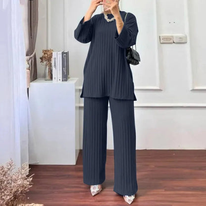 Womens Long-sleeve Shirt And Pants Set