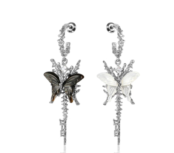 Butterfly Tassel Earrings With 925 Silver Hooks