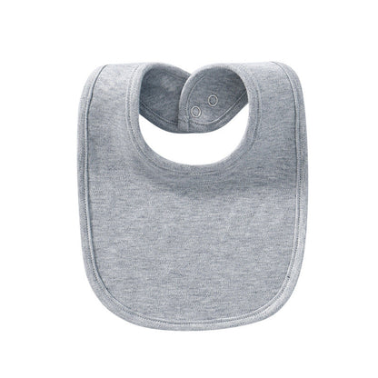 Baby Products Cotton Solid Color Bib With Hidden Buckle Saliva Towel Multi-color Optional