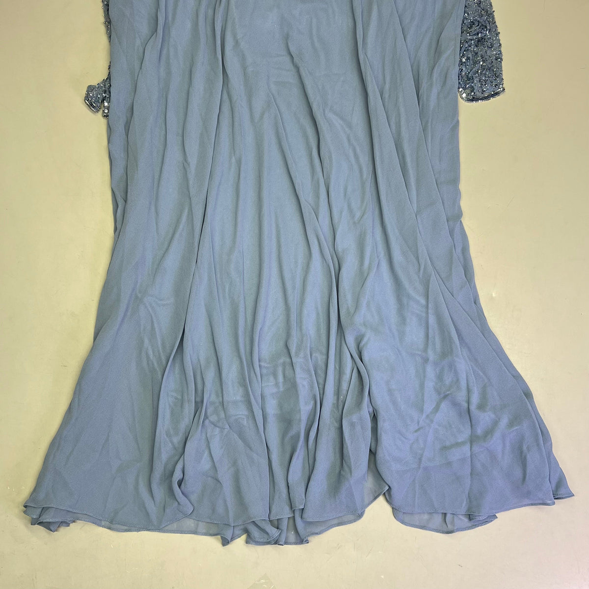 JKARA V-Neck Beaded Long Sleeve Dress Women's Sz 16 Dusty Blue 5206DB