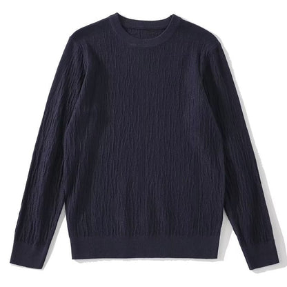 Mens New FallWinter Loose-Fit Crew-Neck Long-Sleeve Knit Sweater