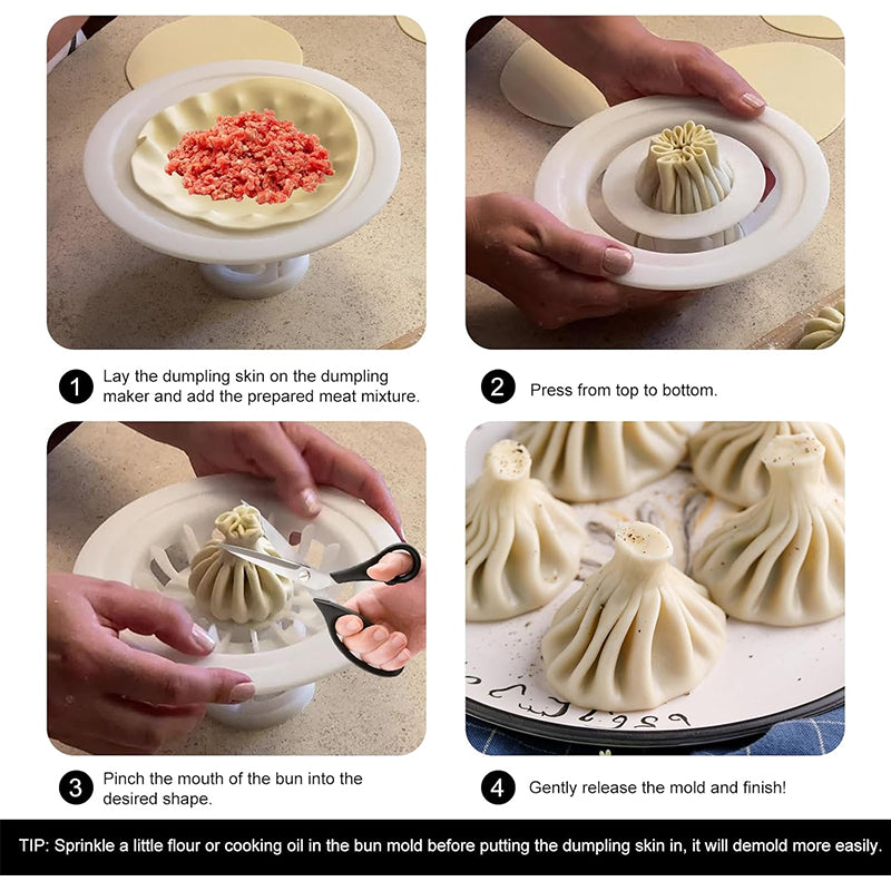 Plastic Baozi & Dumpling Maker -  Easy Home Kitchen Tool for Deliciousness