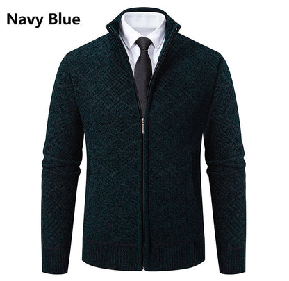 Men's Casual Stand-collar Knit Cardigan Jacket