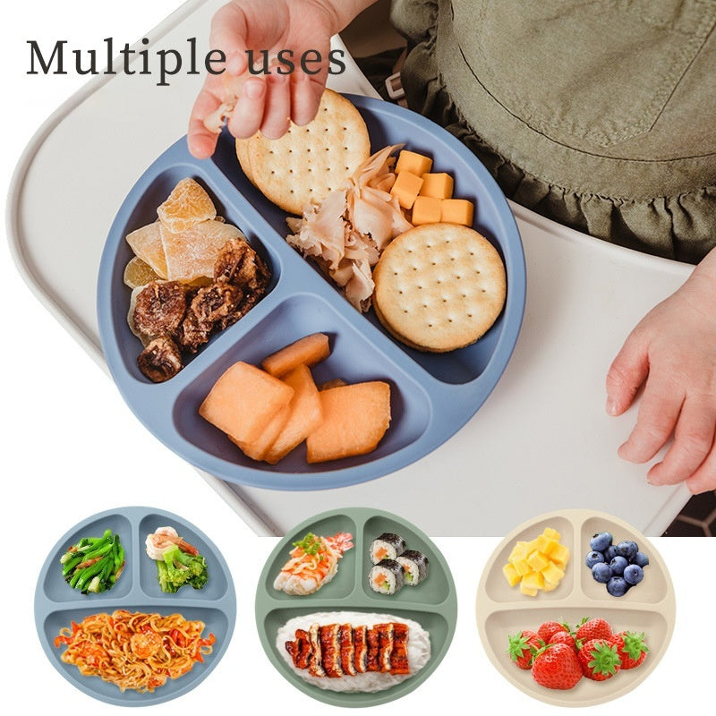 Baby Silicone Feeding Tray With Compartments