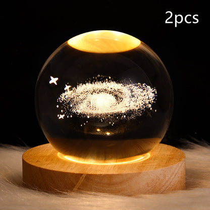 LED Galaxy Crystal Ball 3D Moon Lamp