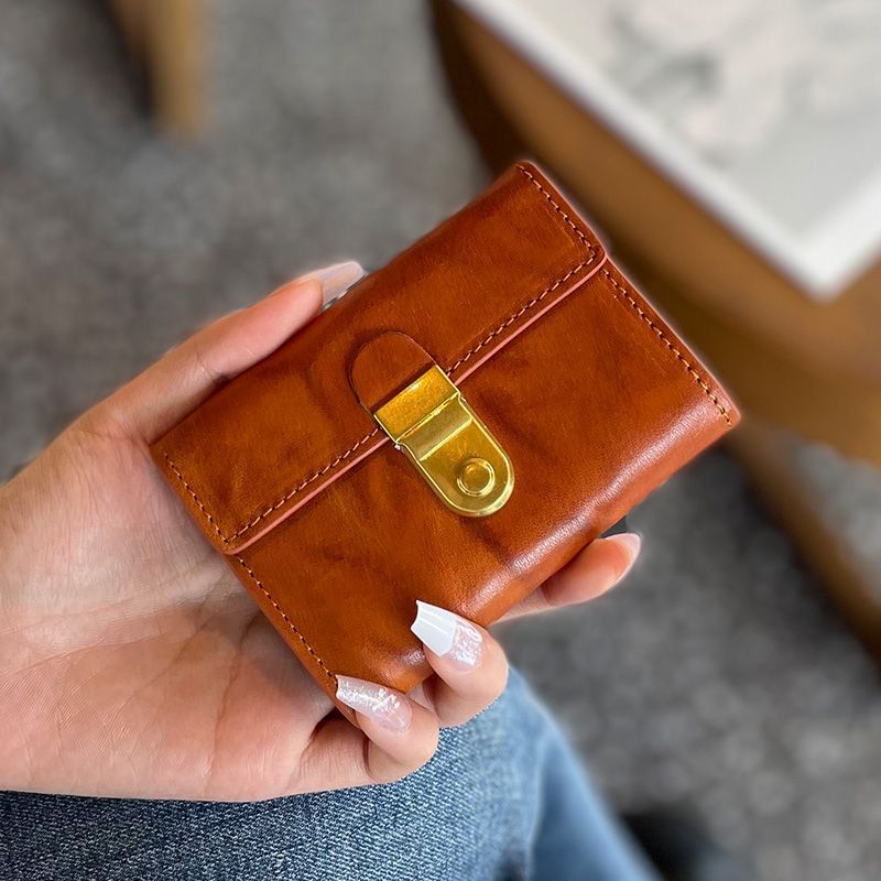 Women's Wallet Card Clamp Plant Short Wallet