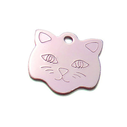 Cat head alumina pet tag