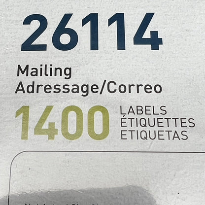 BUSINESS SOURCE (1400 Labels) Laser Ink Jet Mailing Labels 1-1/3"x 4 White 26114