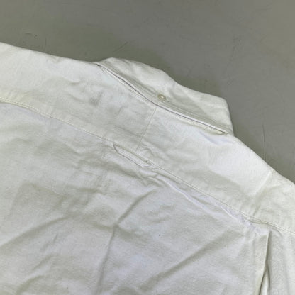 THOM BROWNE 4-Bar Stripe Curved Hem Button Up Shirt Mens Sz 2 White (Pre-Owned)