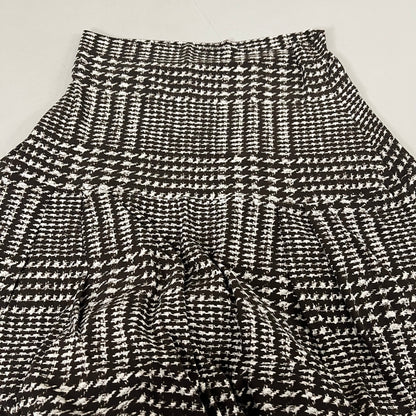 NORMA KAMALI High Waist Pleat Pant Women's Sz XL/38 Chocolate Glenn Plaid Tweed
