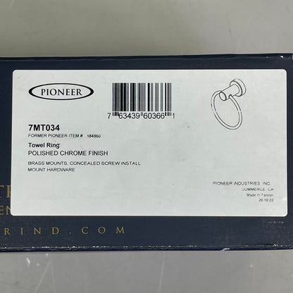 PIONEER Mod Towel Ring 6" Diameter Chrome 7MT034