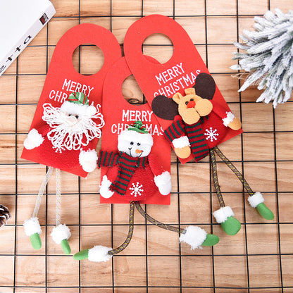New Christmas Decorations Window Display Pendant Cartoon Old Man Snowman Doll Christmas Fabric Door Hanging