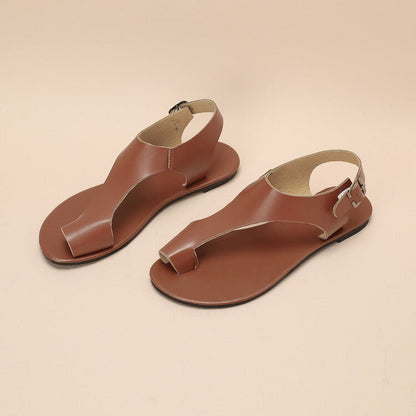 Simple Sandals With A Toe-loop Strap And Buckle Available In Large Sizes