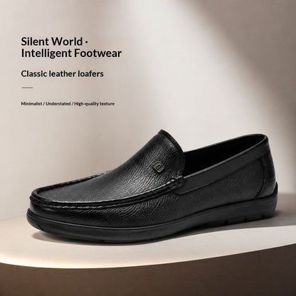Mens Leather Loafers Slip-on Style Shoes