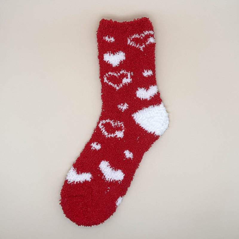 Autumn And Winter Fleece-lined Thickened Socks For Home And Sleep