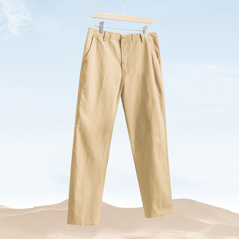 Men's Loose Fit Straight Leg Casual Trousers - Comfortable Daily Wear Pants for Men