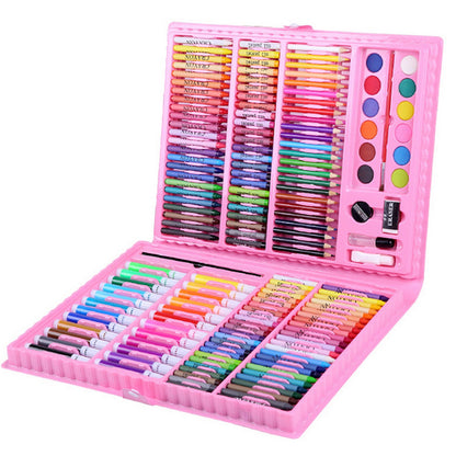 Complete Painting Set with Brushes, Oil Pastels, and Watercolor Pens