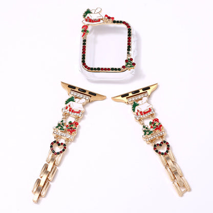 New Christmas Watch Strap Suitable For IWatch Chain Case Iwatch56789Sechristmas