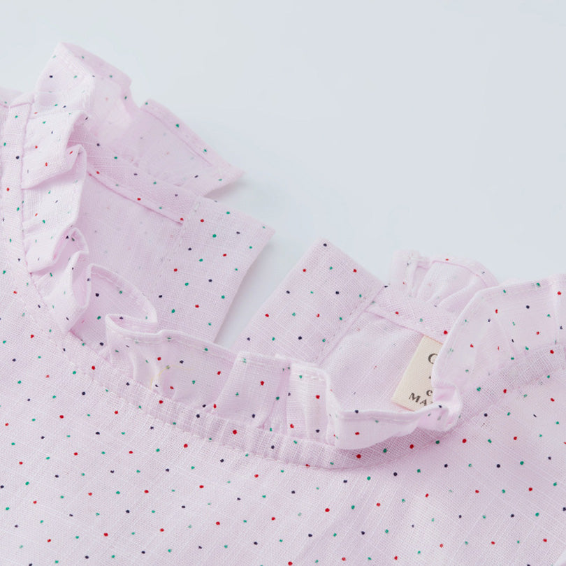 Girls' lace linen shirt