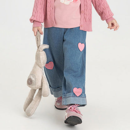 Wide Leg Embroidered Wrinkle Resistant Jeans