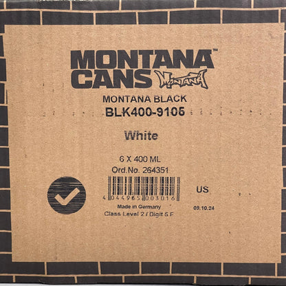 MONTANA CANS (6-PACK) Montana Black White Spray Paint 11 oz White BLK400-9105