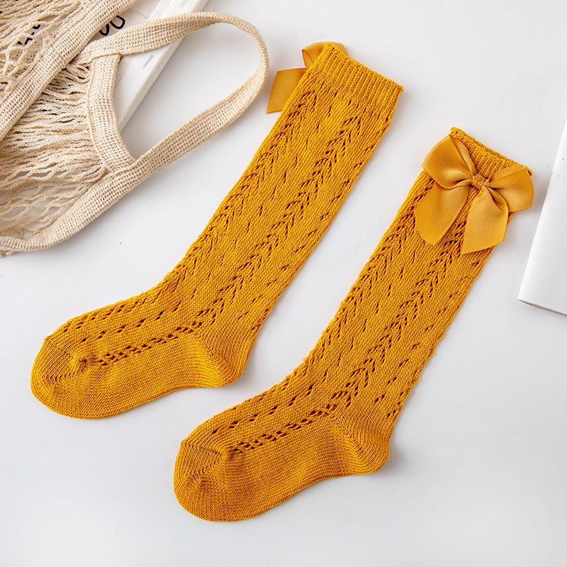 Hollow Loop Mesh Calf Socks For Children