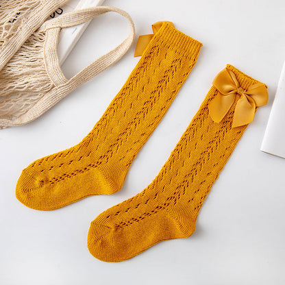 Hollow Loop Mesh Calf Socks For Children