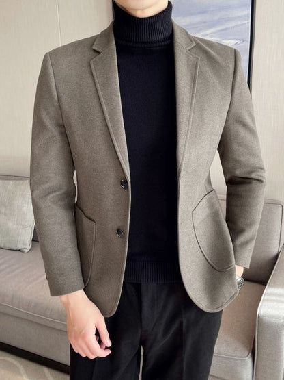 Lightly Mature Woolen Blazer Thick Woolen Coat Leisure Suit