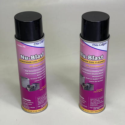 NU-CALGON (2 PACK) Nu-Blast Condenser Coil Cleaner 18 oz 2RZW5