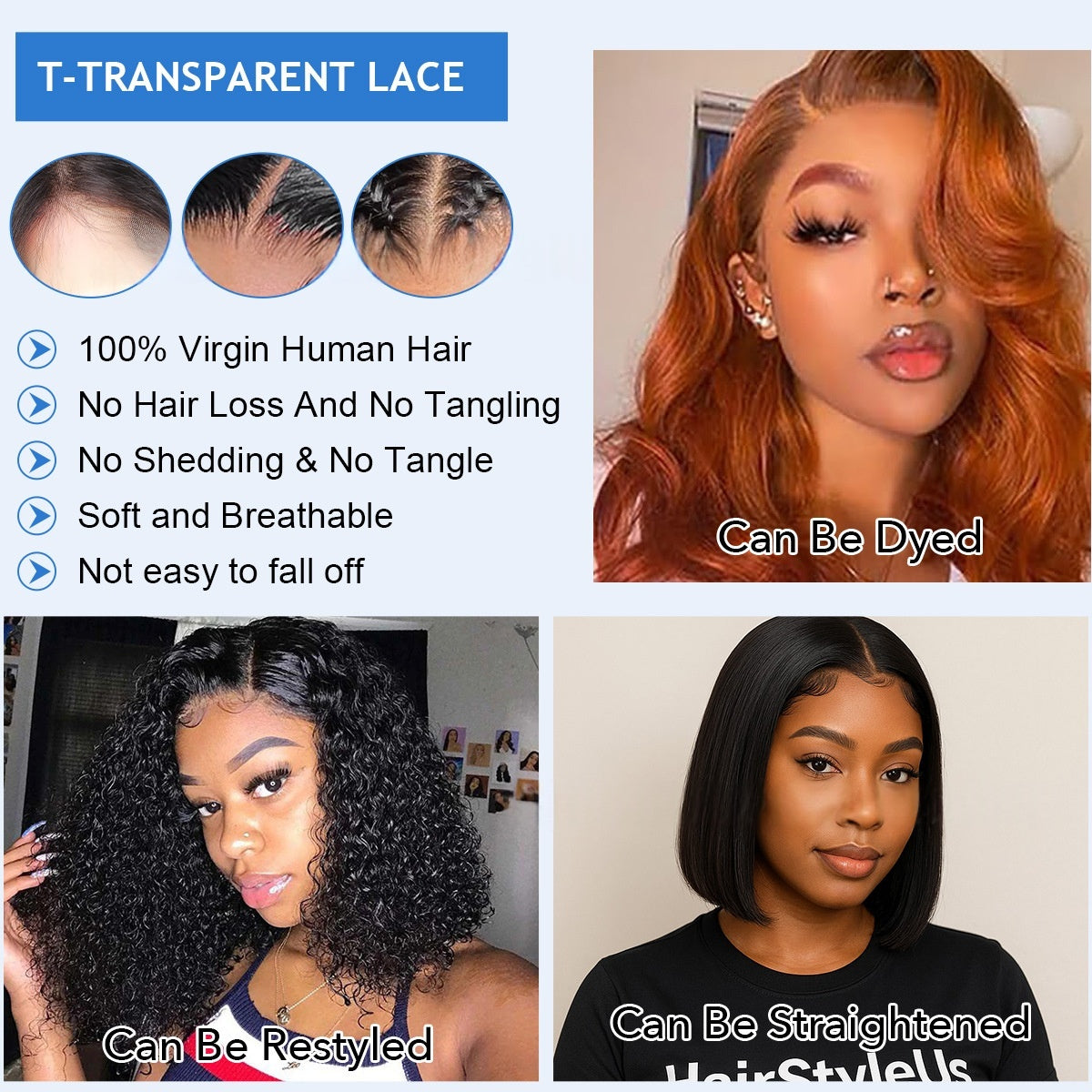 Women's Full Human Hair Wig Full Cap Wig