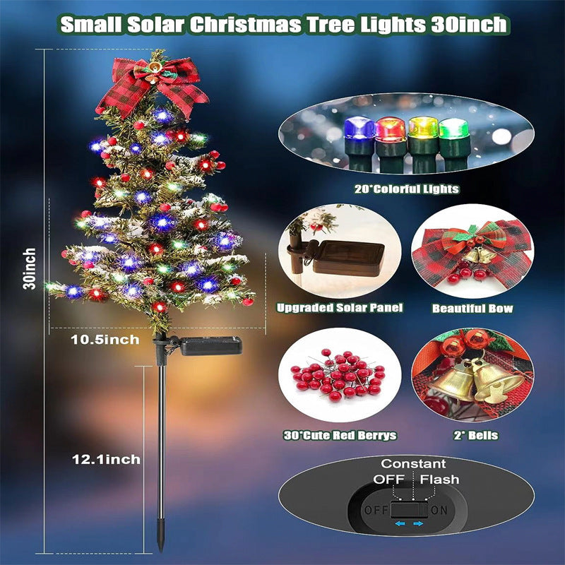 Solar Christmas Tree Yard Stake Pathway Light Decor